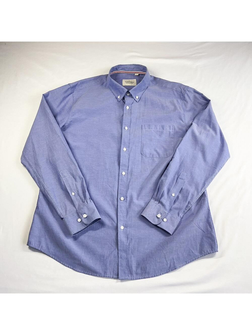 Oxford Men's Luxury Collection Blue Button Down Dress Office Shirt XL Tall